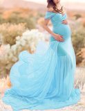 Long Maternity Photography Shoulder Pregnant Dresses 1869710