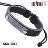 Love Is The Key To The Door of Happiness Alloy Letter Cowhide Bracelets QNW100314