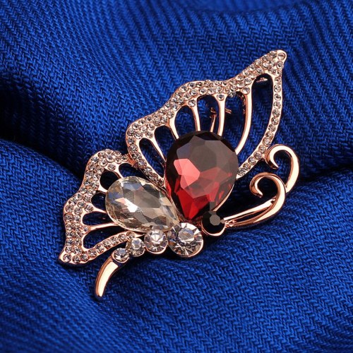 Beauty Butterfly Brooch Rhinestone Alloy Pins Women's Clothing with Classical Elegant Pins B000516