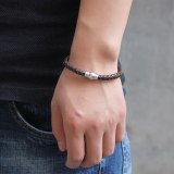 Magnet Clasp Weave Leather Rope Brecelet Genuine Leather Bracelets QNW2309110