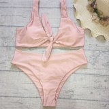 Solid Bikini Set High Waist Bathing Suit Push Up Swimsuits 861324
