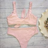 Solid Bikini Set High Waist Bathing Suit Push Up Swimsuits 861324