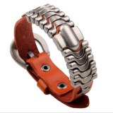 Leather Bracelet For Men With Stainless Steel Bracelets QNW224354