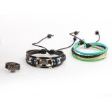 Men Bracelet Leather Beaded Bracelets QNW213041