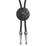 Ethnic Style Men Women Bolo Tie Silver Chinese Dragon Necklaces QNN107586