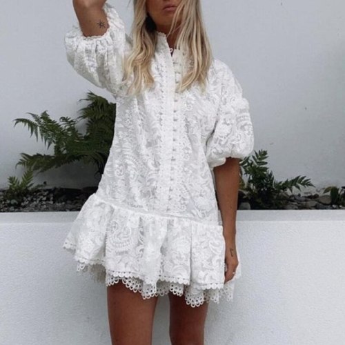 Women Beach Summer Dress Short Sleeve Ruffle Mini Dresses TDR2818091