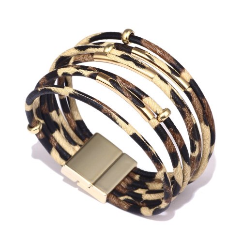 Fashion Leopard Leather Bracelet Bracelets QNW260718