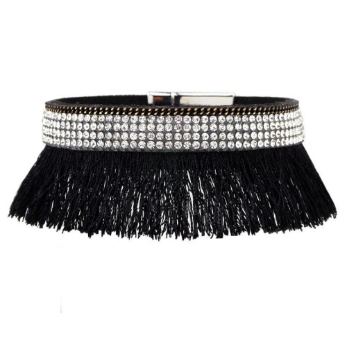 Fashion Leather Bracelet With Magnetic Rhinestone Bracelets QNW221122