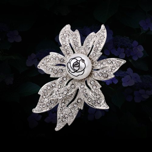 Fashion Rhinestone Brooch Pins Elegant Flower Crystal Brooches B002738