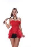 Satin Gothic Overbust Corsets Palace Steel Buckle Princess Skirt Wedding Clothing  78091