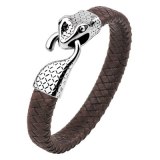 Geometric Metal Bracelet Leather Woven Men's Bracelets QNW250011