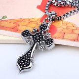 Hot Sale Shining Silver Color Alloy Skull & Christian Cross Necklaces QNN502536