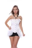 Satin Gothic Overbust Corsets Palace Steel Buckle Princess Skirt Wedding Clothing  78091