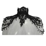 Black Sequined Floral Lace With Beading Party Shoulder Chain Chains L02233