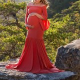 Women Pregnants Sexy Photography Props Off Shoulders Flare Sleeve Long Dress Dresses 894253