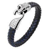 Geometric Metal Bracelet Leather Woven Men's Bracelets QNW250011