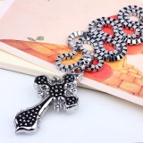 Hot Sale Shining Silver Color Alloy Skull & Christian Cross Necklaces QNN502536