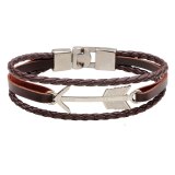 Alloy Arrow Bracelet Leather Braided Bracelets QNW231223