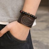 Unique Pattern Wide Wrist Band Rivet Bracelets QNW253647