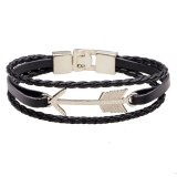 Alloy Arrow Bracelet Leather Braided Bracelets QNW231223