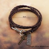Black Leather Pulseira Masculina Cross Bracelet Bracelets QNW106677