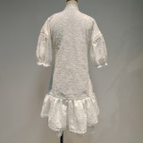 Women Beach Summer Dress Short Sleeve Ruffle Mini Dresses TDR2818091