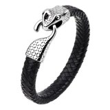 Geometric Metal Bracelet Leather Woven Men's Bracelets QNW250011