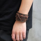 Strap Double Wide Wrap Leather Bracelet Bracelets QNW236071