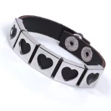 Stainless Steel Heart Charms Braided Leather Women Bracelet Bracelets QNW106576