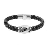 Handmade Round Snake Woven Leather Bracelet Bracelets QNW607384