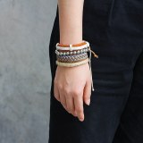 Cord Wrap Knots Leather Band Layers Stackable Wide Bracelets QNW405061