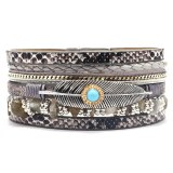 Bohemian Multiple Layers Charms Leather Bracelets QNW2592103