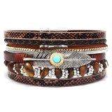 Bohemian Multiple Layers Charms Leather Bracelets QNW2592103