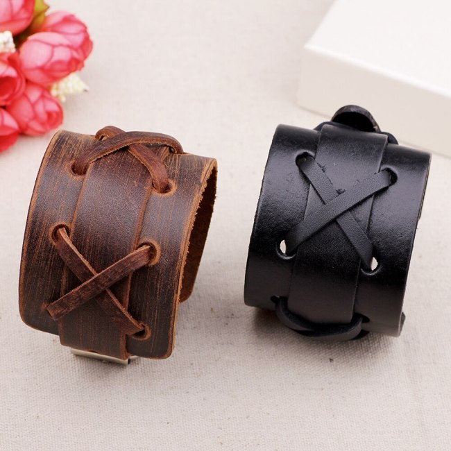 Strap Double Wide Wrap Leather Bracelet Bracelets QNW236071