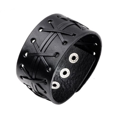 Fashion Wide Leather Woven Adjustable Bracelet Bracelets QNW236879