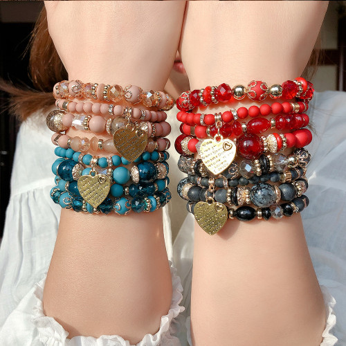 Bohemian Folk Crystal Candy Beaded Ladies Multi-Layer Bracelet Bracelets B153243
