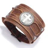 Fashion Bracelet Cross Wide Leather Bracelets QNW2629310