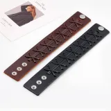 Fashion Wide Leather Woven Adjustable Bracelet Bracelets QNW236879