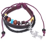 Religious Cross Bracelet Christian Jewelry Leather Rope Bracelets QNW200415