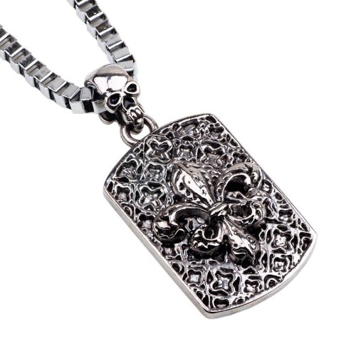 Hot Sale Shining Silver Color Alloy Romantic Flower Pendant Necklaces QNN502839