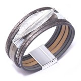 Fashion Alloy Leaf Leather Women Bracelet Bracelets QNW254758