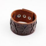 Fashion Wide Leather Woven Adjustable Bracelet Bracelets QNW236879