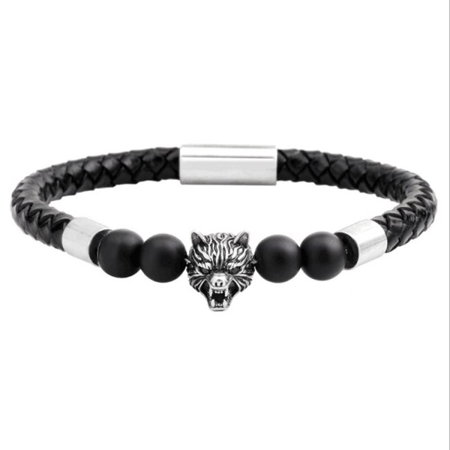 Natural Stone Bead Bracelet Leather Bracelets QNW245061