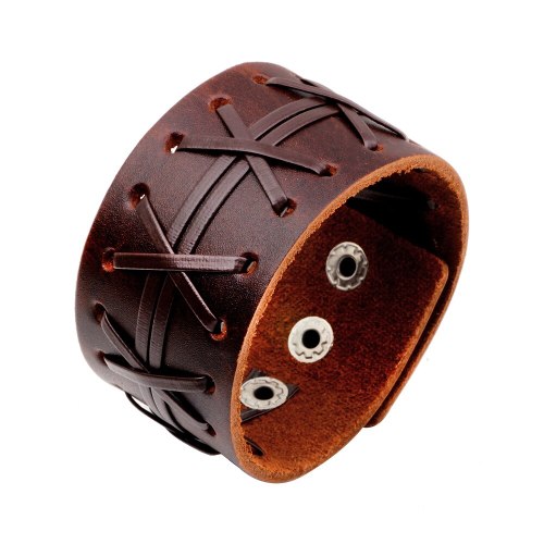 Fashion Wide Leather Woven Adjustable Bracelet Bracelets QNW236879