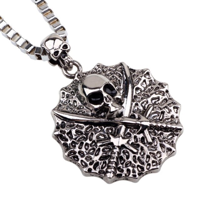 Hot Sale Shining Silver Color Alloy Caribbean Pirate Sword Necklaces QNN503243