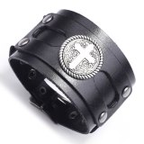 Fashion Bracelet Cross Wide Leather Bracelets QNW2629310