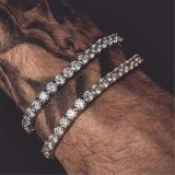 Hip Hop Men Iced Out Rhinestones Chain Bling Tennis Charm Bracelets P393104