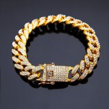 Hip Hop Men Iced Out Rhinestones Chain Bling Tennis Charm Bracelets P393104