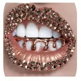 New Style Dental Grills Septum Metal Fake Septum Trendy Gold Tooth Sockets BESYT02536