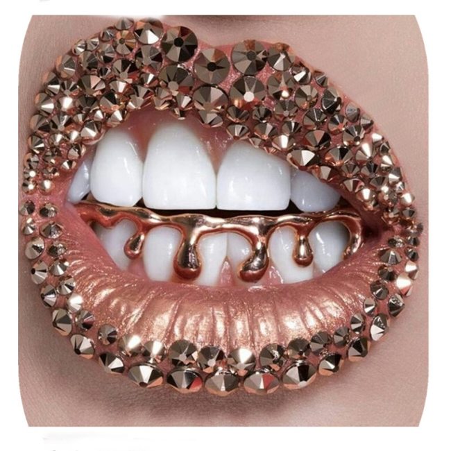 New Style Dental Grills Septum Metal Fake Septum Trendy Gold Tooth Sockets BESYT02536